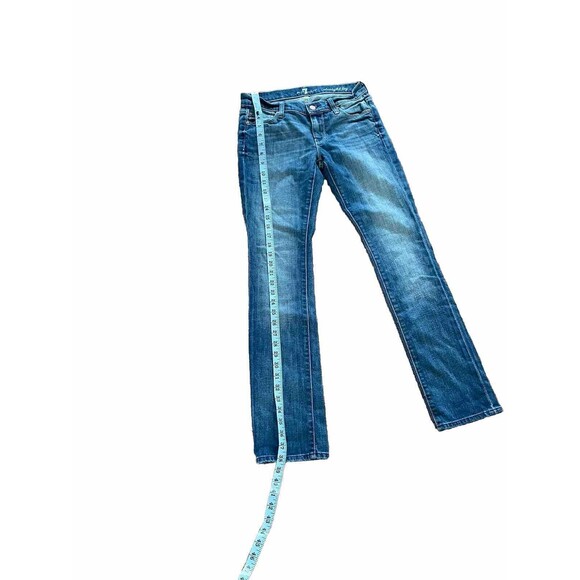 7 For All Mankind Medium Dark Wash Straight Leg Slim Jeans Size 25 Red Label - Picture 9 of 9